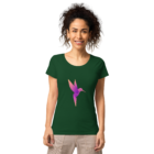camiseta de mujer verde con dibujo colibri